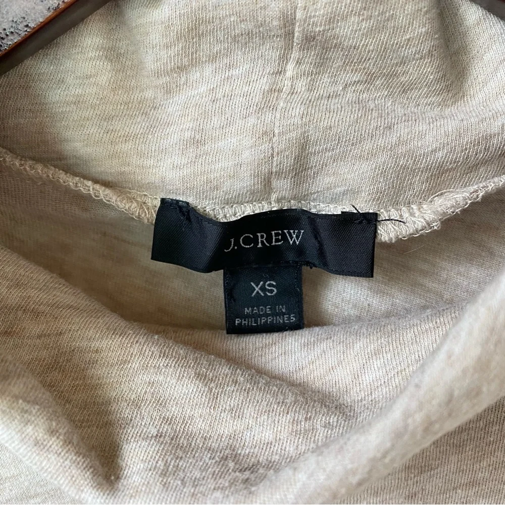 J. Crew Heathered Beige Turtle Neck Long Sleeve Tissue Top XS